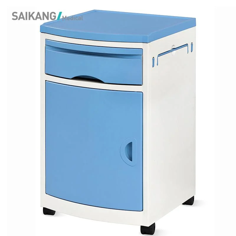 Sks002-W Saikang Wholesale/Supplier Economic Movable ABS Hospital Medical Bedside Cabinet Table Manufacturers