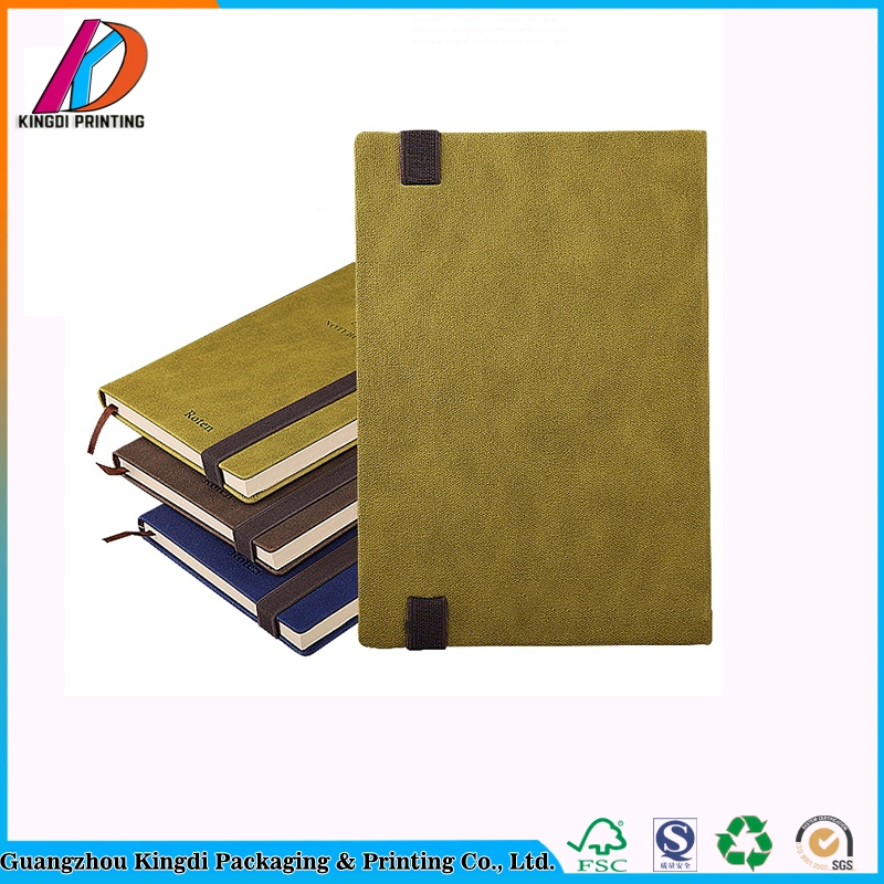 Embossing Logo Leather Cover Moleskin Style Notebook with Pen