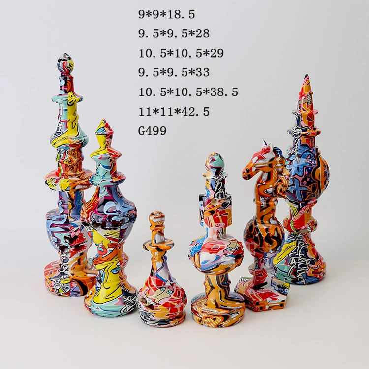 Kaws Resin Chess Sets Souvenir Resin Crafts on Table for Office and Home Decoration