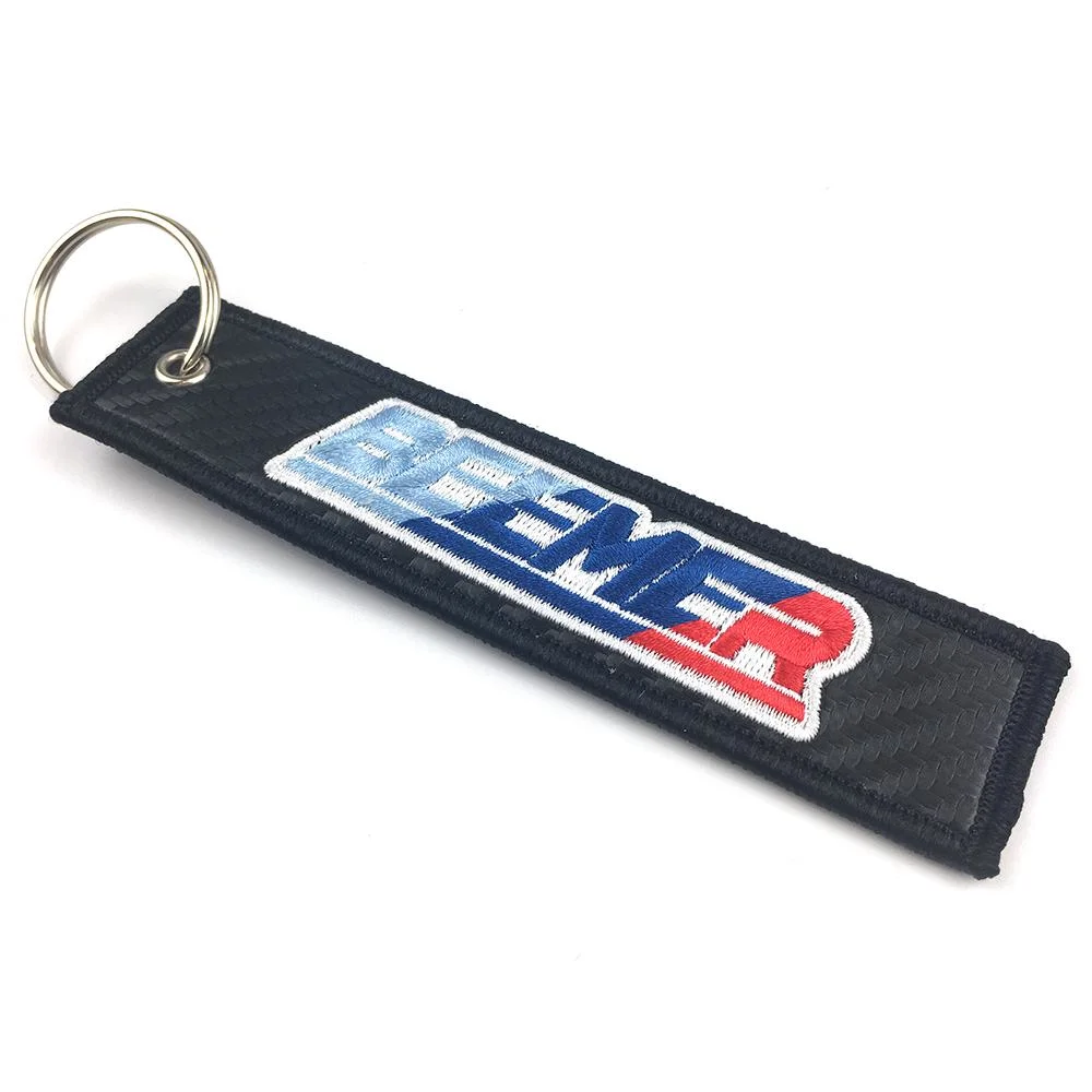 Customized High quality/High cost performance Embroidery Keychain Flight Textile Keyring