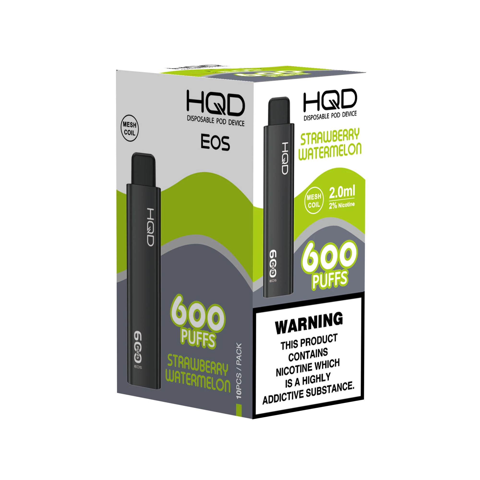 HQD 600puffs 0% 2% 5% malla no recargable VAPE desechable