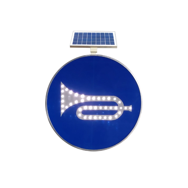 Solar Aluminum Traffic Stop Sign Customized Solar LED Traffic Street safety Warning Sign