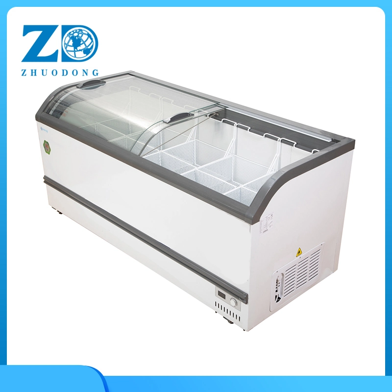 Supermarket Combined Freezer Frozen Food Top Sliding Glass Doors Chest Freezer