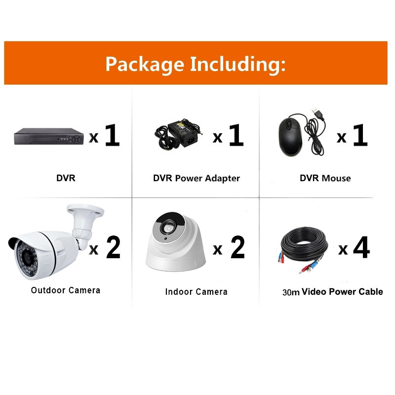 4CH 4MP Outdoor Security CCTV Camera with DVR System Poe NVR Kit