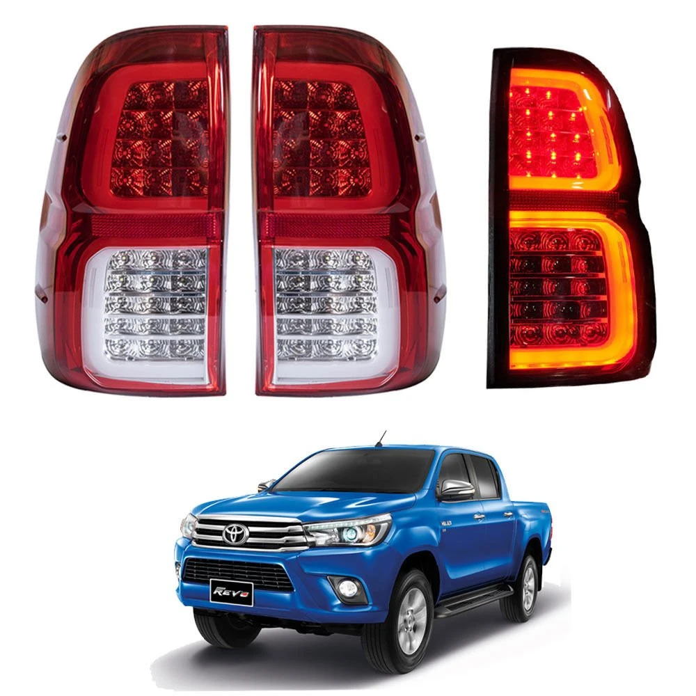 Auto Parts Upgrade Red Smoke LED Stop Lights Taillight for Toyota Hilux Revo 2016 2015-2020