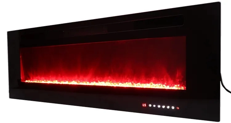 Smart Remote Control Electric Fireplace Heater with 50" LED Simulated Flame and Touch Screen