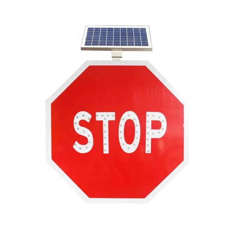 Solar Aluminum Traffic Sign Customized Solar LED Traffic safety Warning Sign