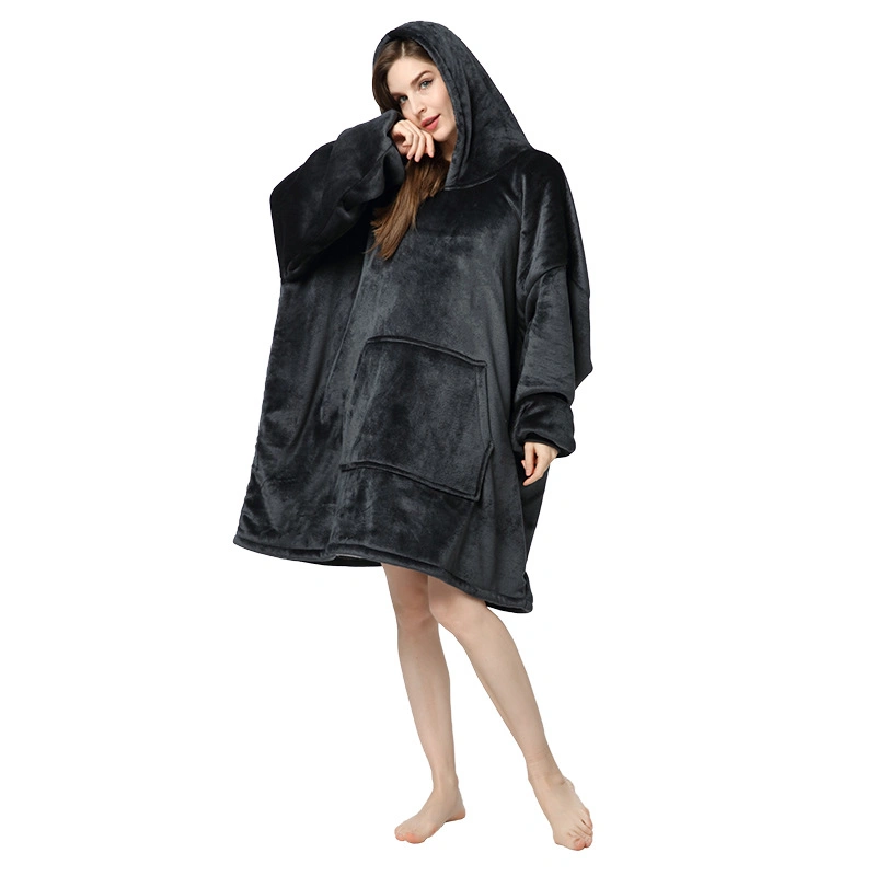 Sample Available Microfiber and Sherpa Wearable Blanket Hoodie Blanket Flourish Fleece Wearable Oversize Comfy Blanket