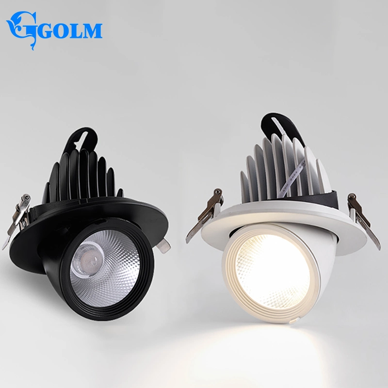 Adjustable Trunk Shape No Flicker Aluminum Embeded Moveable COB LED Downlight