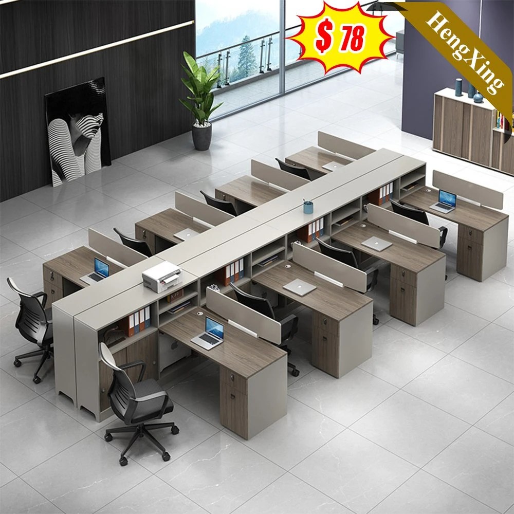 Hot Sale Office Furniture Melamine Wood Storage Office Partition 8 People Workstation