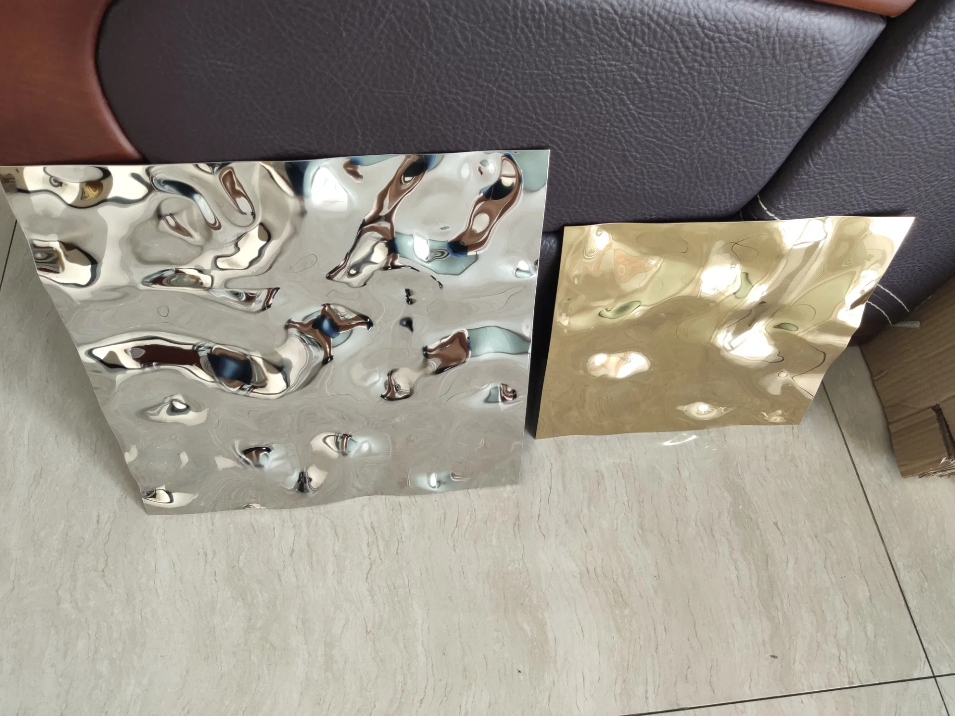 Mirror Finish Embossed Decorative Panel Water Ripple Stainless Steel Sheet