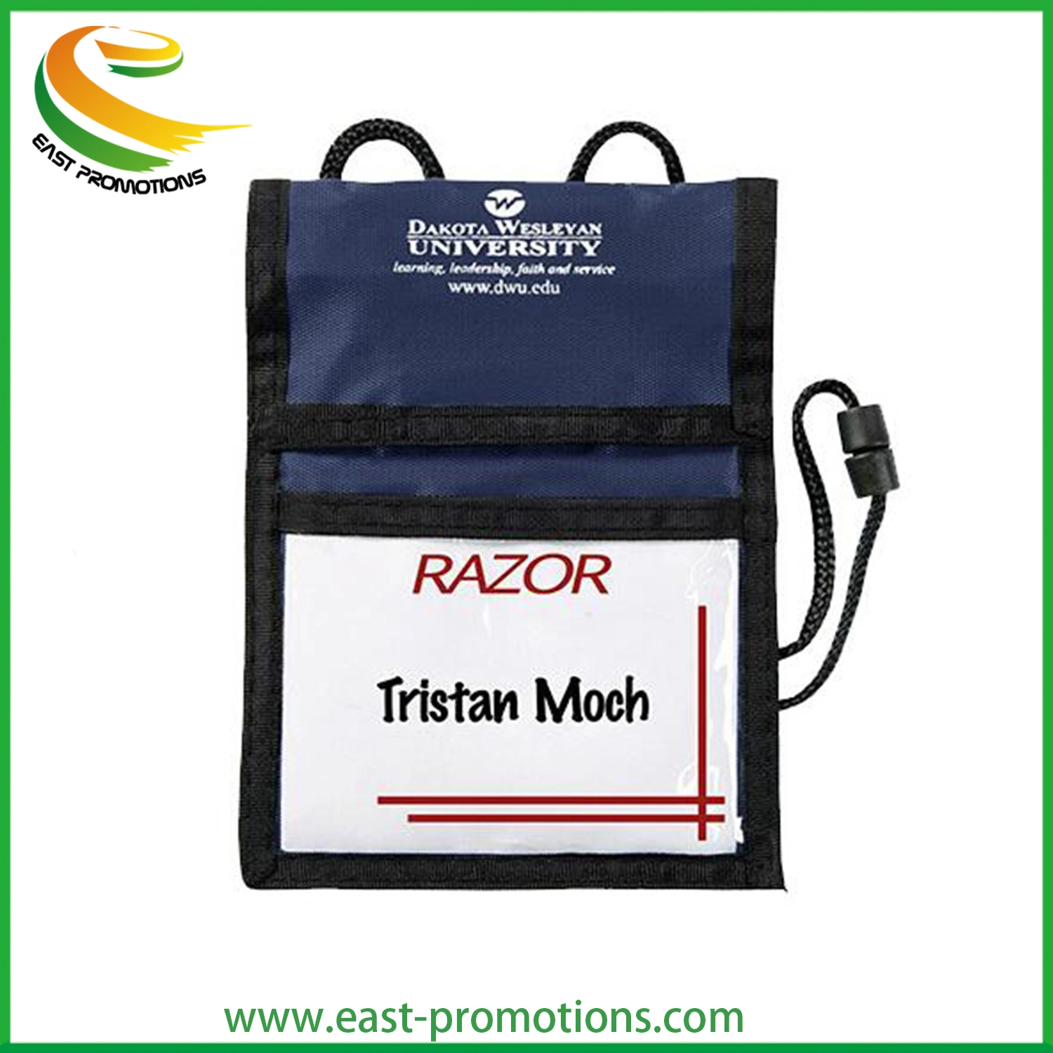 Saco de suporte para emblema personalizado com identificação de saco de identificação Oxford Name e Carteira com cordão para exposição