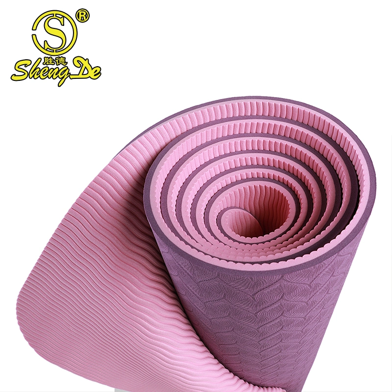 Gimnasio Ecológico Doble Capa de Color Colchoneta de Yoga de Espuma TPE Antideslizante para Ejercicios.