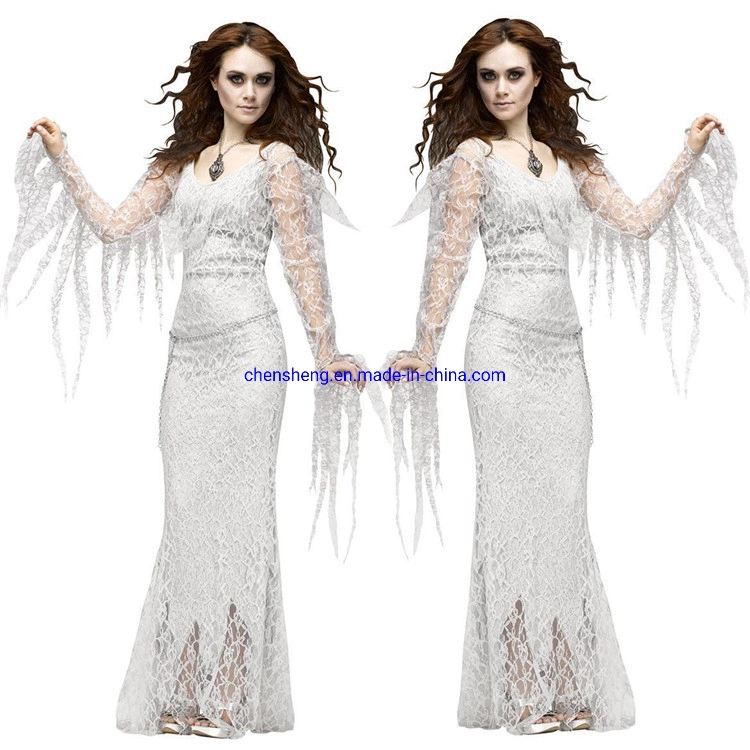 Western Halloween Cosplay Costume White Sexy Women Dress