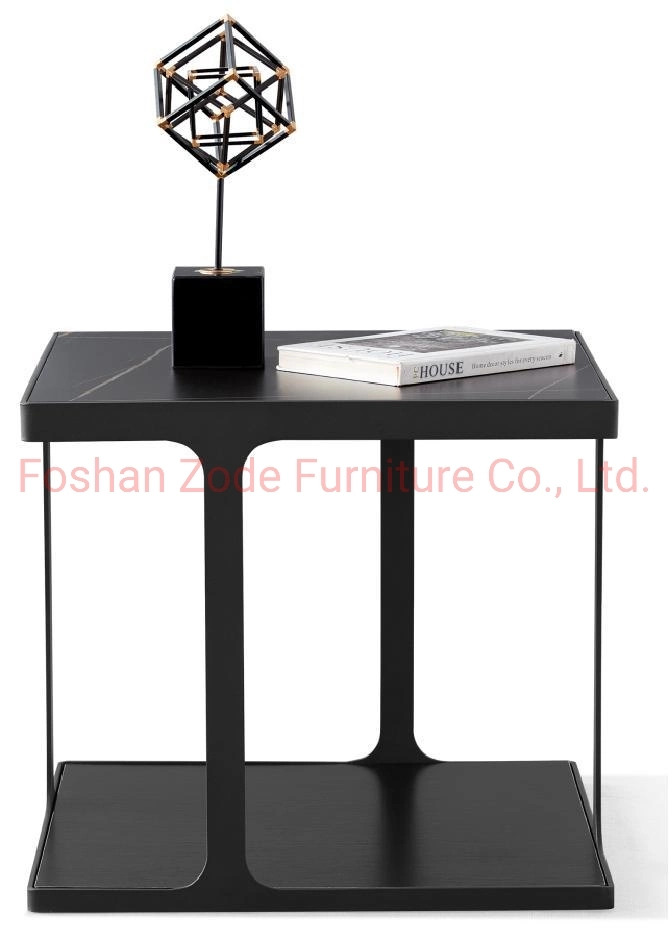 Zode Modern White Marble Metal Furniture Factory Wholesale/Supplier Unique Black Marble Top Coffee Table Chair Home Living Room Hotel