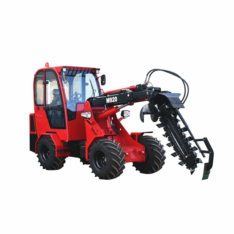 1.200 kg cargadora de ruedas Mini tractores con trinchera del sinfín de accesorios de Digger para la Agricultura