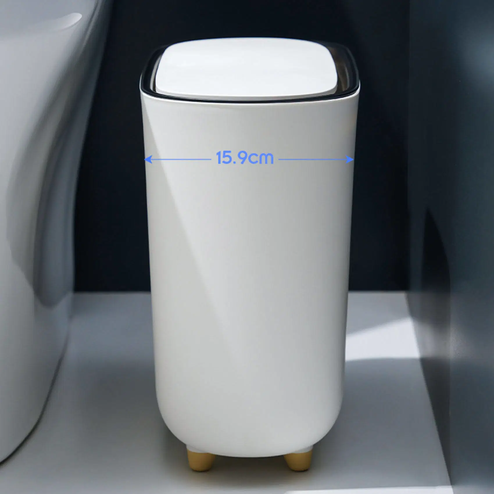 Household Narrow Space Pressing Style Plastic Toilet Dustbin