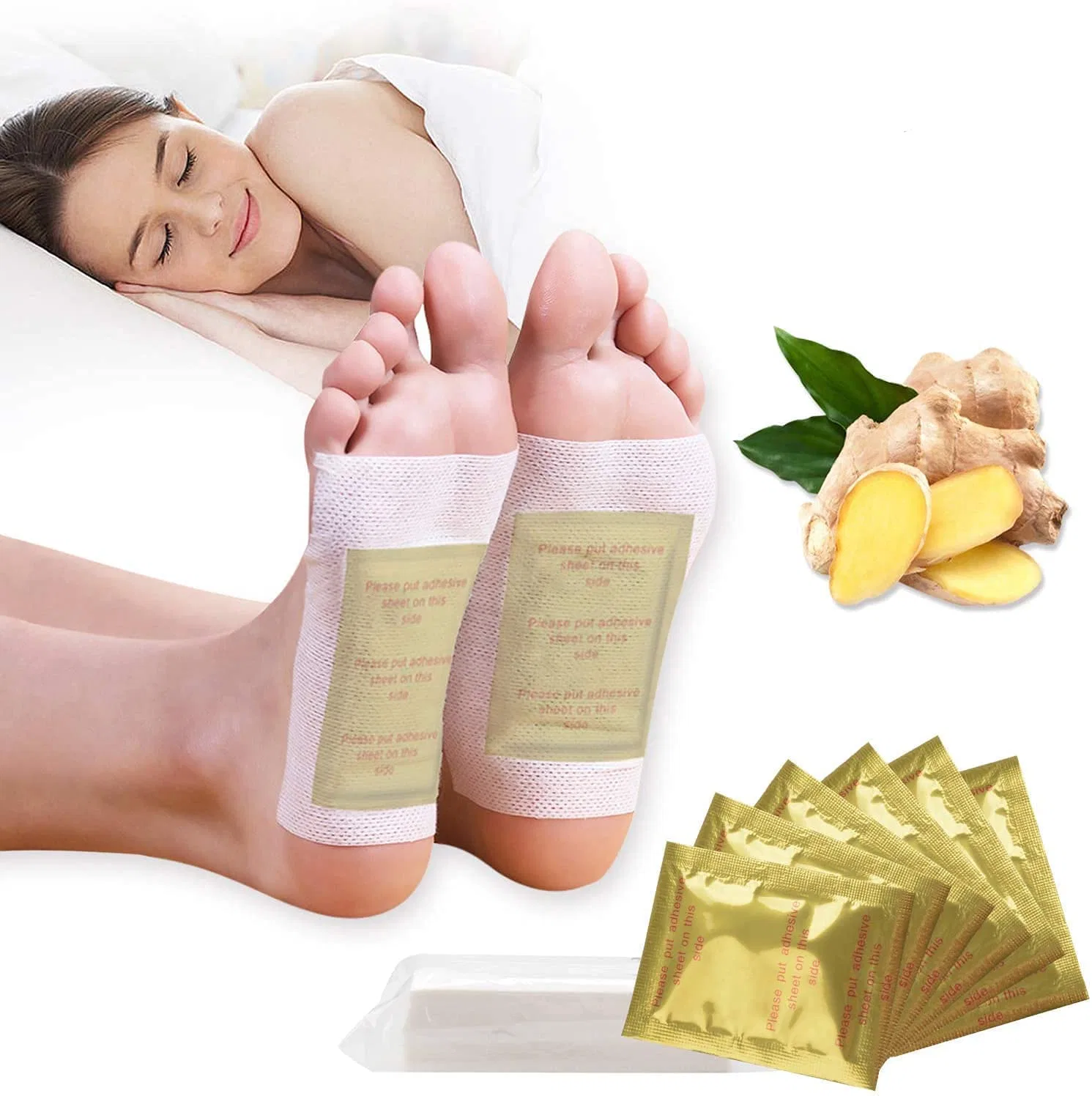 2 in 1 Aroma Ginger Foot Patch for Cleasing The Toxin Slimming Foot Pad Korea Detox Foot Pad
