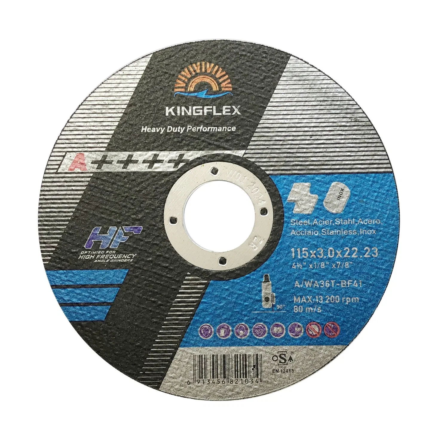 Flat Abrasive Disc, 230X3X22.23mm, for General Metal and Steel Cutting