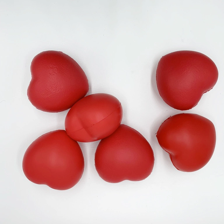 Custom Logo Promotional PU Foam Reliever Heart Shaped Sponge Squeeze Stress Balls