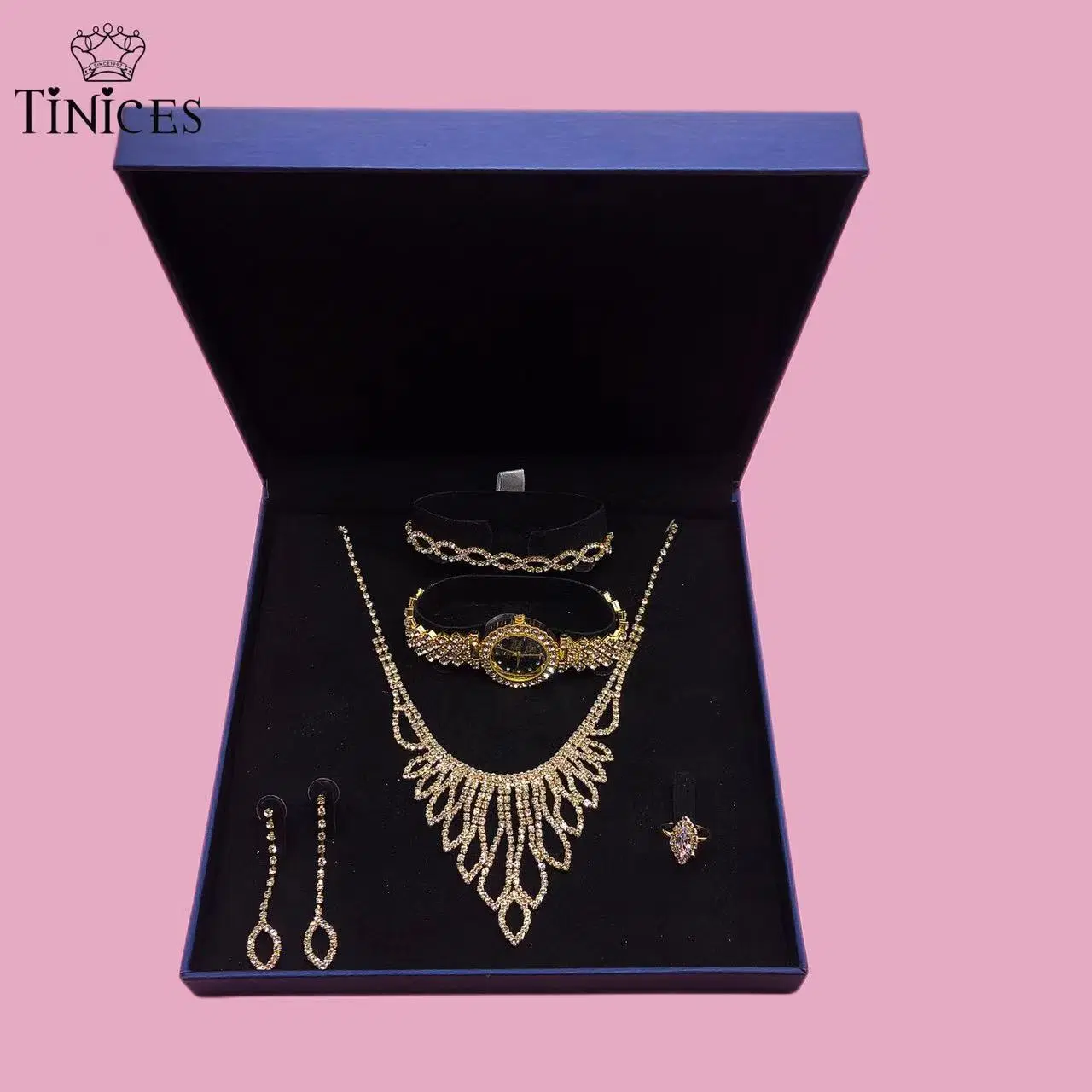 Edle und elegante Luxus-Damenuhr Schmuck, Bankett, Abendgarderobe Uhr Schmuck-Set