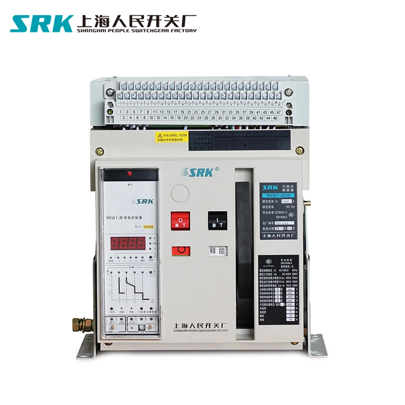 Rkw1 Dw45 Tiroir Fixe Tiroir Type 3p 4p 3 Pôles 630A 800A 1000A 1250A 1600A 2000A 4000A 3200A 6300A Disjoncteur de circuit d'air Acb