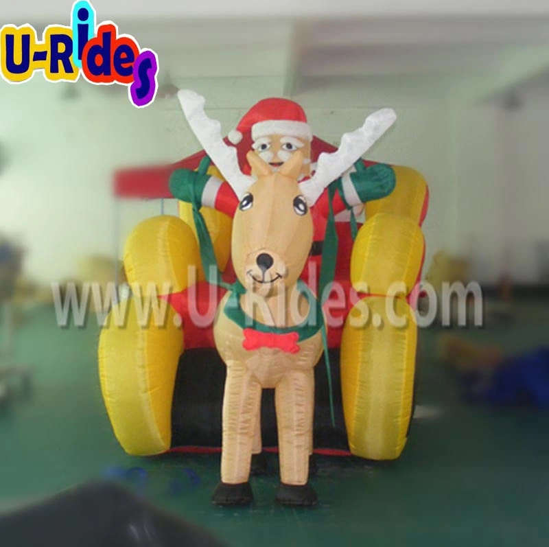 Aufblasbare Santa Claus Cartoon mit Hirsch Auto