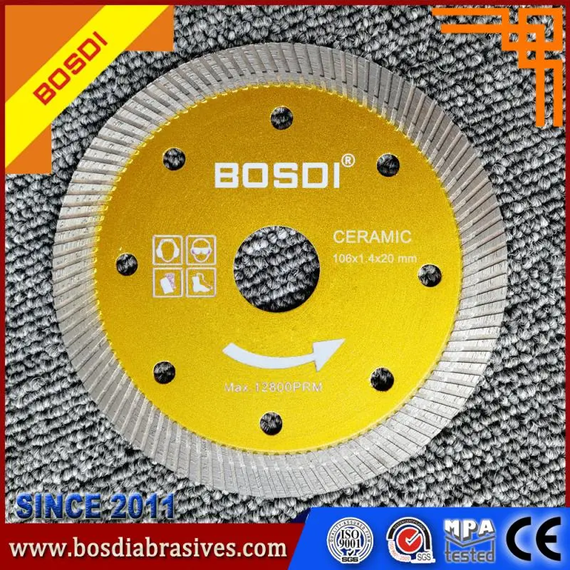 Ceramic/Stone Cutting Wheel, Diamond Saw Blade, Flat Disc/Wheel/Disk, 106X1.4X8X20mm