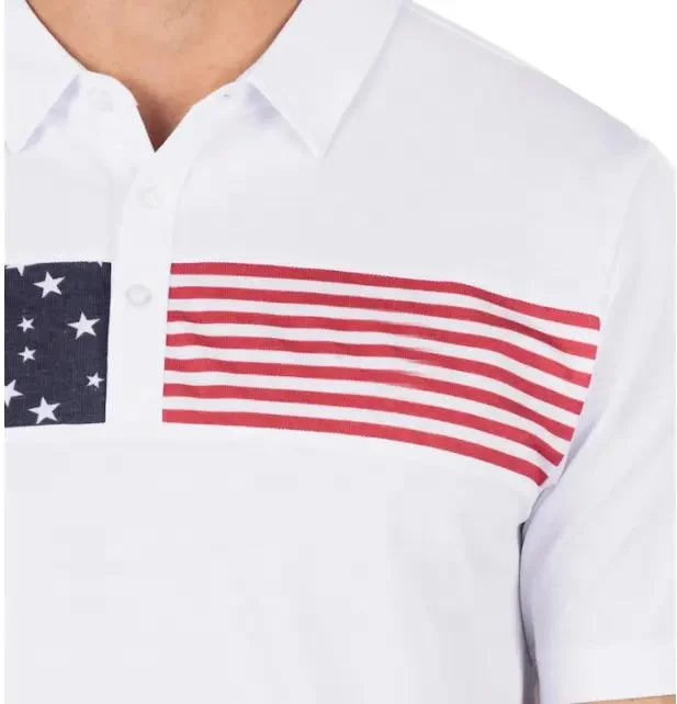 Golf Shirts Golf Polo White Custom Logo New Design with Button