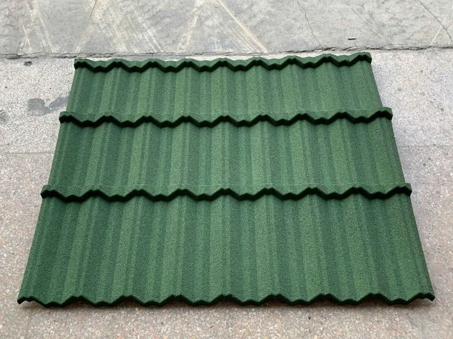 Reliable House Roofing Material, Africa Popular Stone Chips Covering Aluminum Zinc Steel Sheet, Stone Coated Metal Roof Tile Construction Building Materials