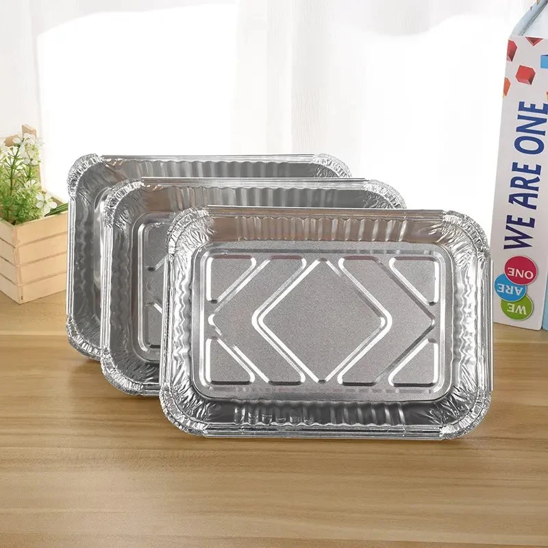 250ml 500ml 800ml saque el recipiente de aluminio para la lámina de comida rápida Con tapa