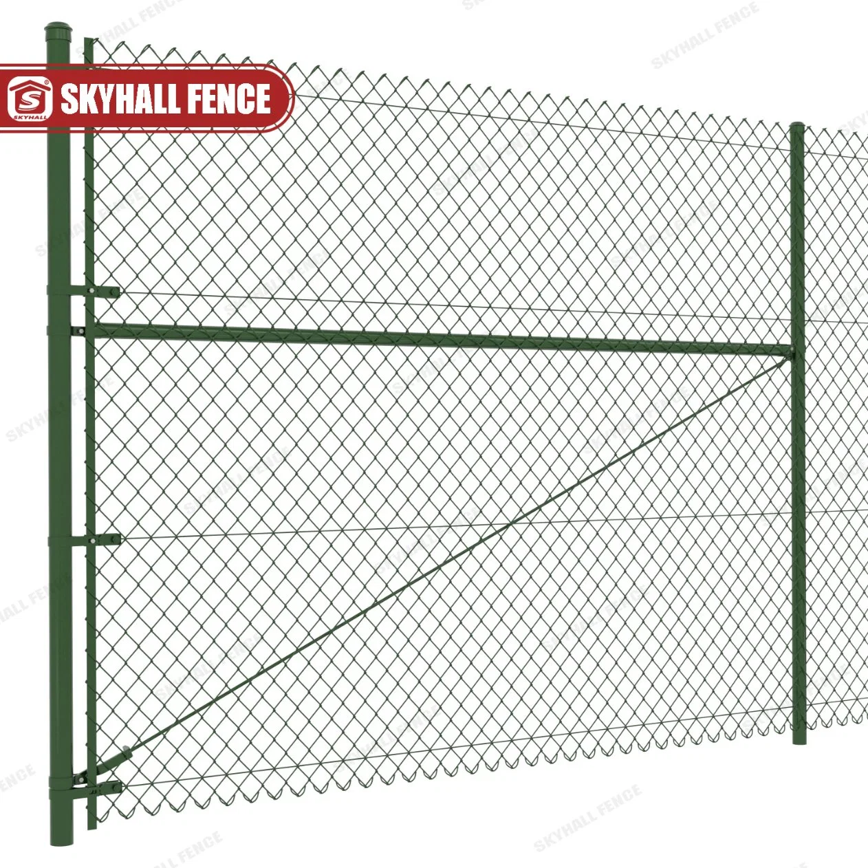 Chain Link Fence Wire Green Powder Coated 6 FT Chain Link Fence