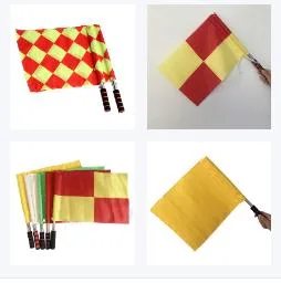 Sporting Football Polyester Checker Soccer Solid Color Signal Custom Soccer Referee Flags