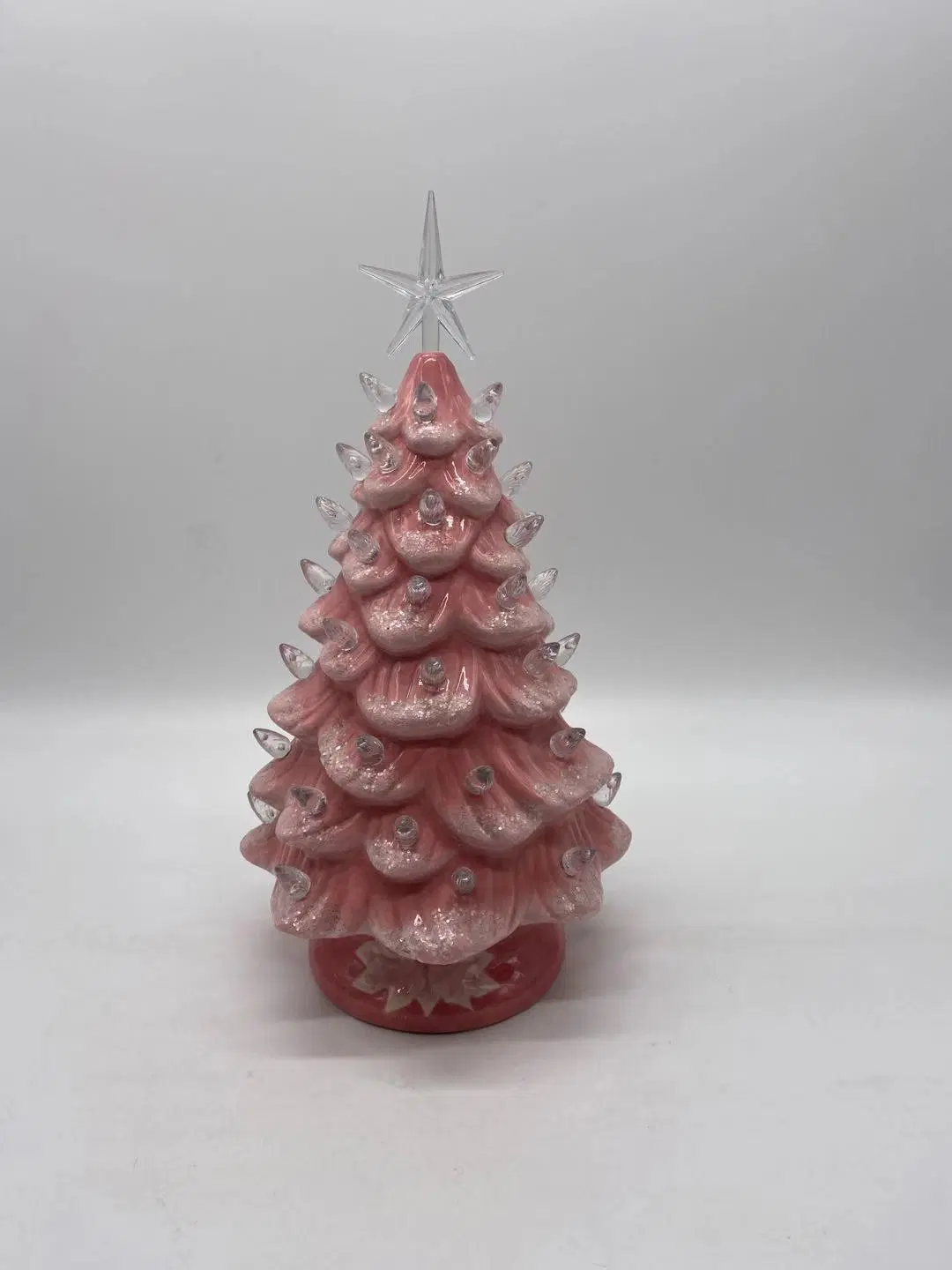 Sapin de Noël en céramique de couleur décor de sapin d'hiver pré-éclairé avec Sapin de Noël multicolore à petites lumières