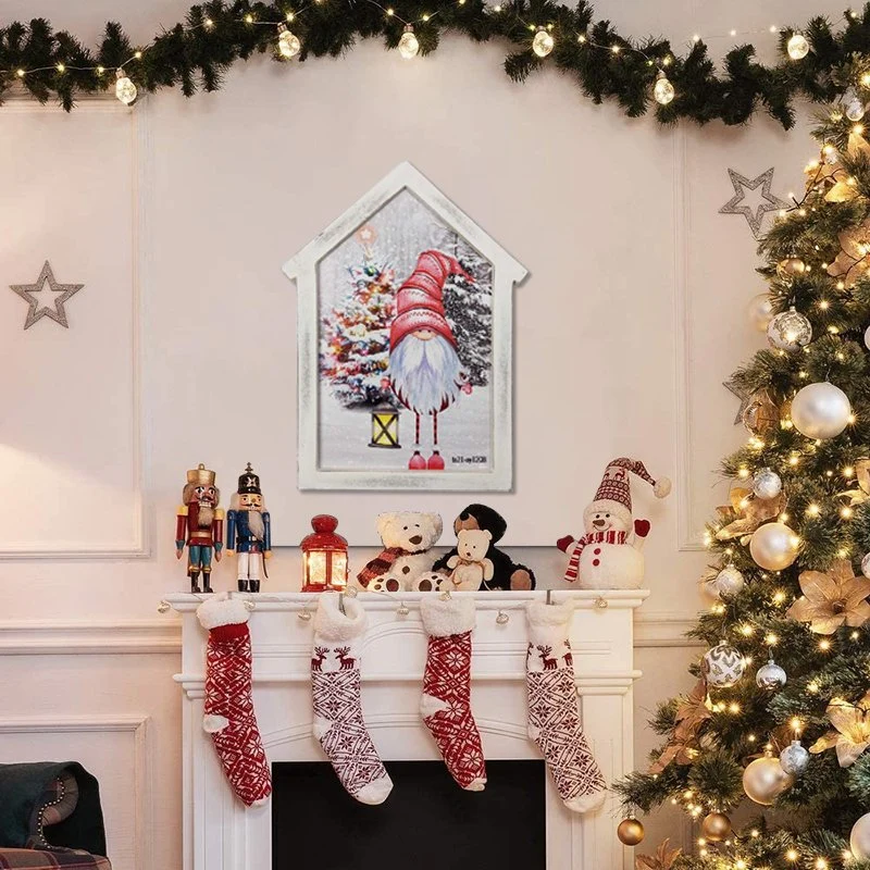 أوكازيون حار عيد الميلاد ضوء مضاءة فوق صور حائط الشاشة الفن طباعة ديكور المنزل خلال العطلة