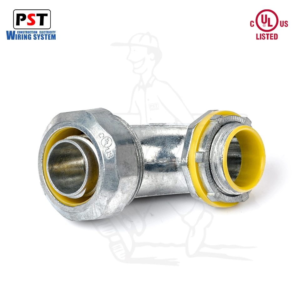 Zinc Die Cast 90 Degree Angle Liquid Tight Connector for Flexible Conduit