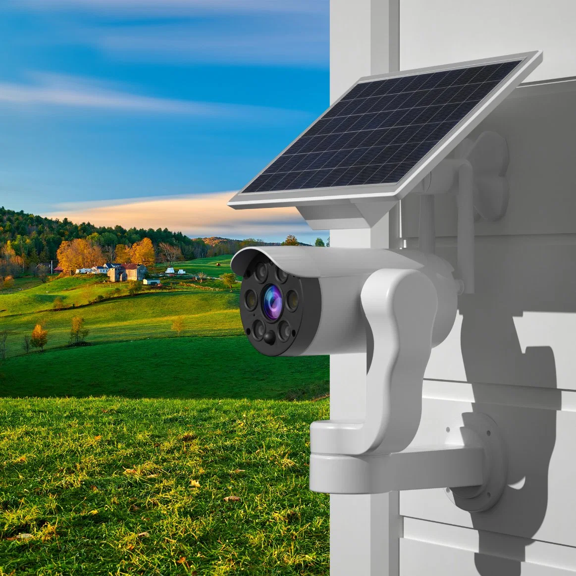 Caméra de vidéosurveillance sans fil Wi-Fi avec caméra de surveillance à panneau solaire extérieure Batterie 18650 alarme de surveillance IRP Smart Home étanche