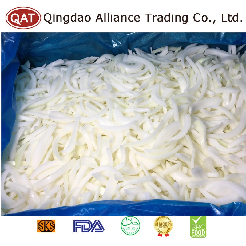 Frozen IQF Onion 6-8cm Slices/Strips Green/White/Red Peeled Onions Dices for Food Service