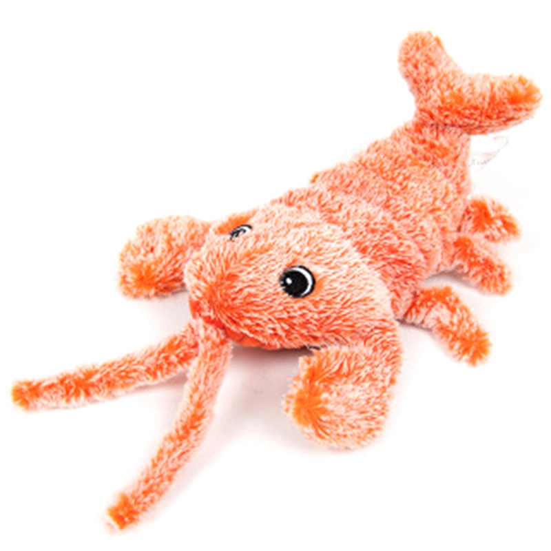 Funny Jumping Shrimp Plush Cat Dog Electric Simulation Lobster Pet Toys