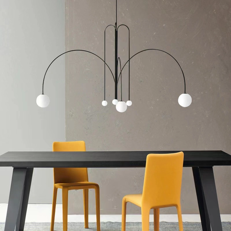 Nordic Postmodern Art Moda simple vidrio LED dormitorio comedor Chandelier.