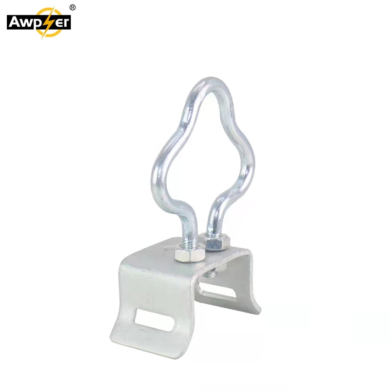 Galvanized Steel FTTH Hoop Fastening Retractor / Drop Wire Bracket / Pole Bracket Hook