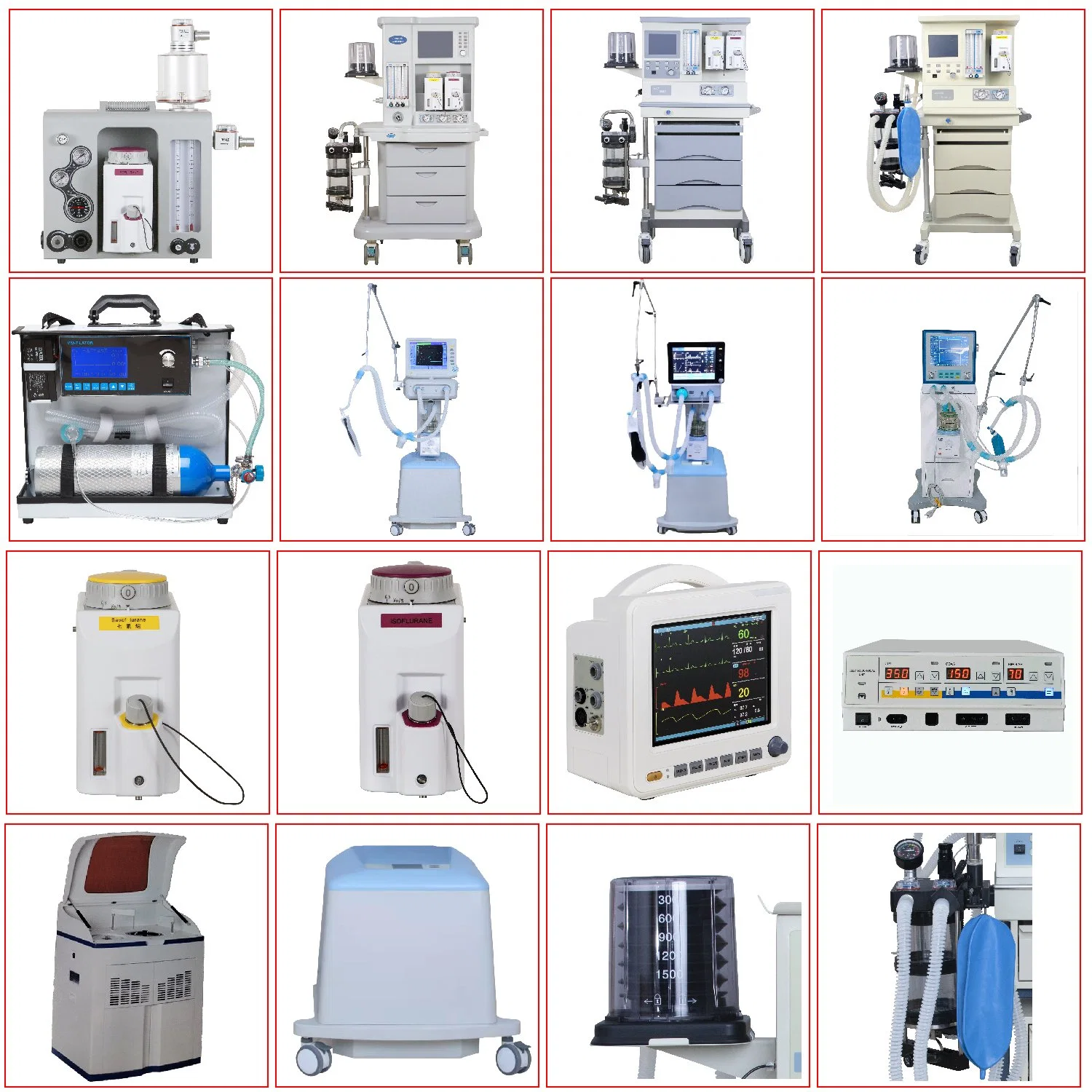 Portable Veterinary/Human Anesthesia Machine/ICU Ventilator/Patient Monitor/Vaporizer Hospital Clinics Operation Room Instrument Surgical Medical Equipment