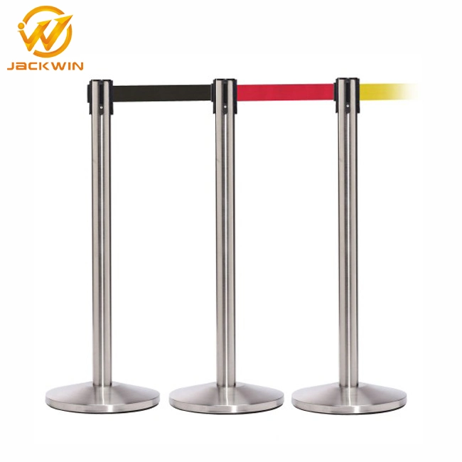 Stainless Steel Bank Retractable Belt Barrier with Cement Base