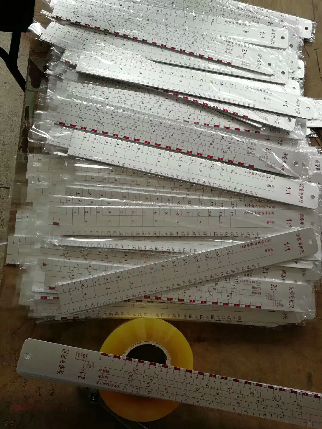 Customized Logo Aluminum Paint Mixing Ruler Strip with Scale for Mixing Ruler for Auto Refinish Automotive Paint