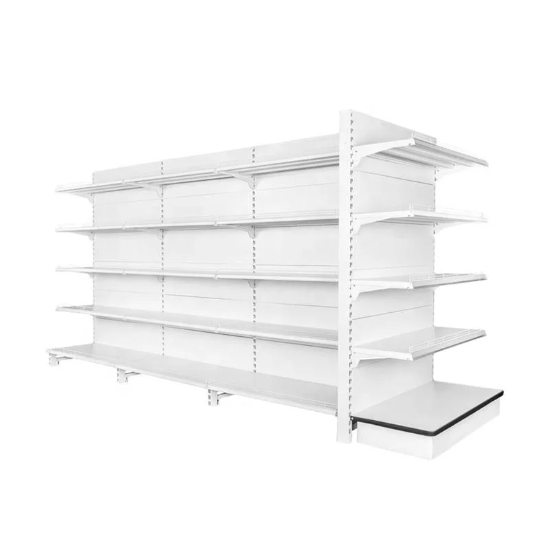 New High-Quality Metal Wire Shelves and Wooden Supermarket Shelves