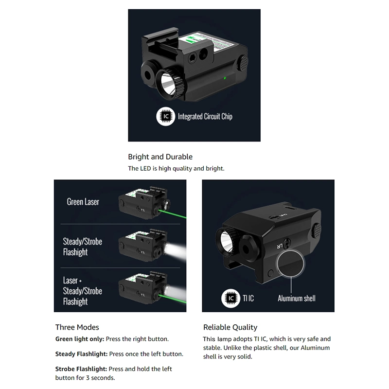 Compact Using Type-C Charging Hunting Blue Laser Sight Compact Laser Sight and Flashlight Mount