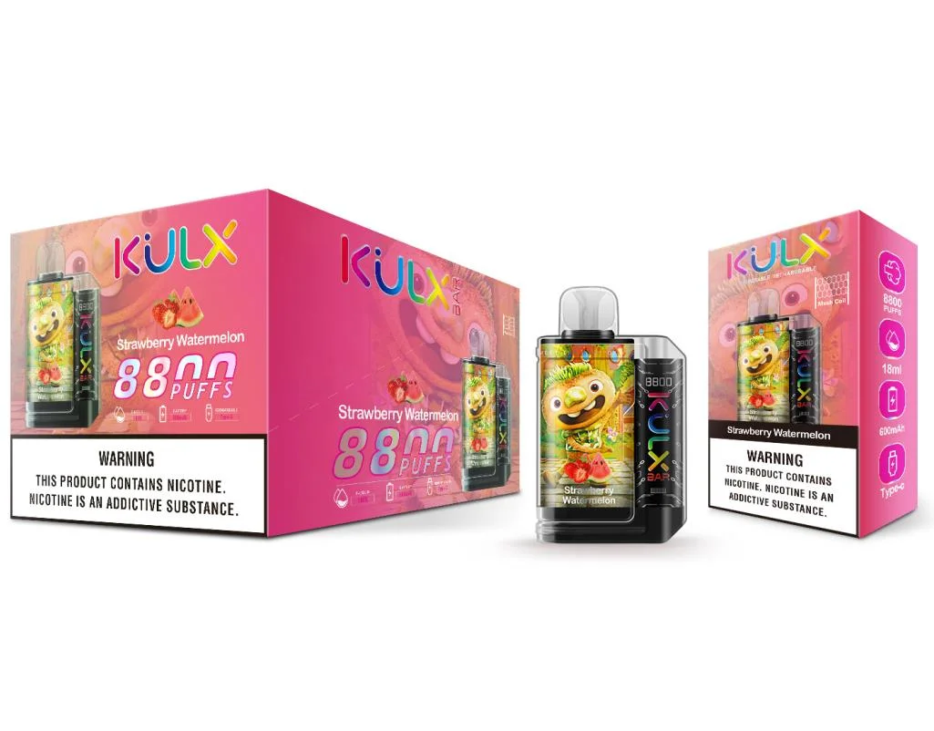 Vape Crystal Box Vape descartável Kulx 8800 Vapes com Zero 0%2%5% de nicotina