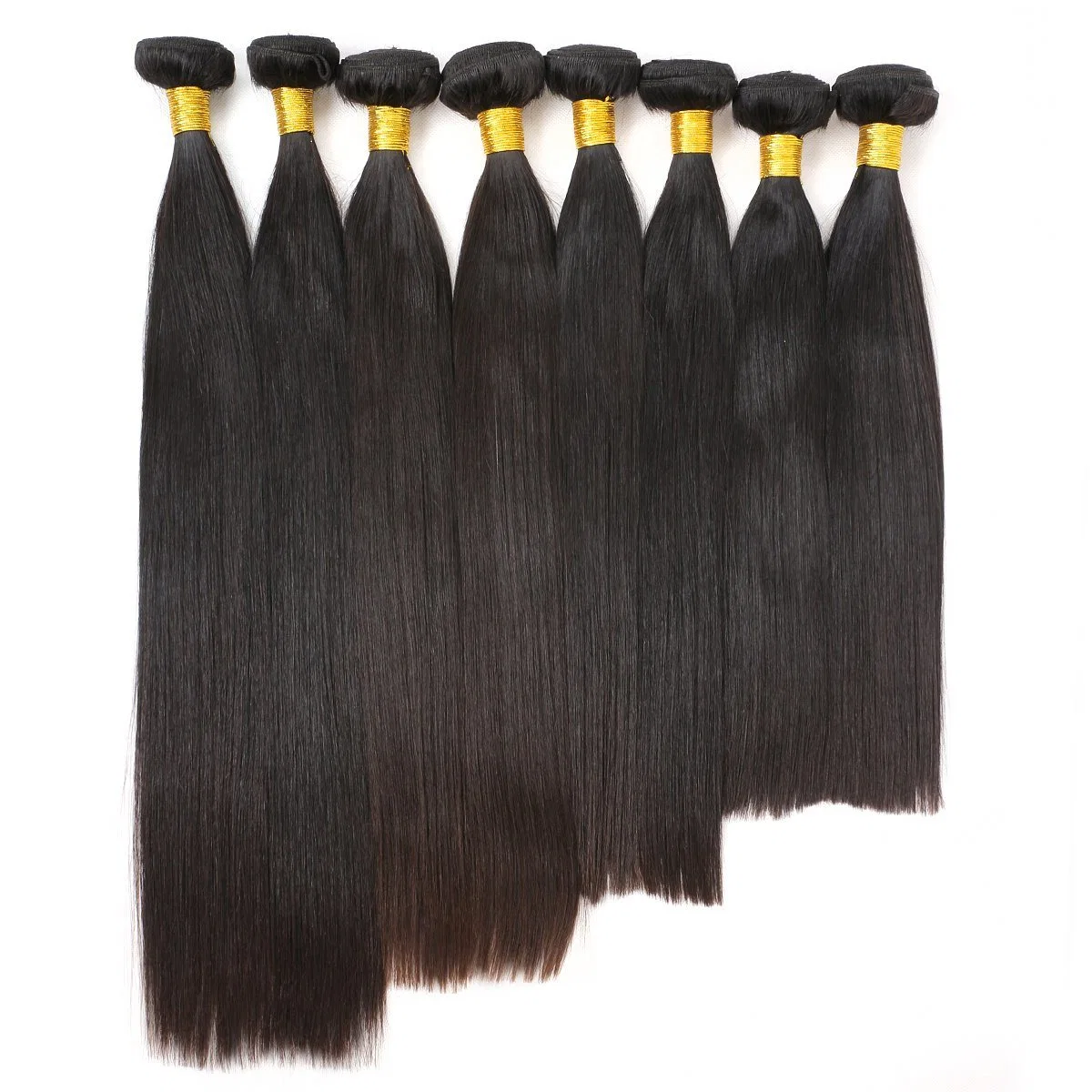 Sur la ligne droite de la beauté des cheveux malaisien brésilien naturel noir 100 % couleur des cheveux humains tissent Bundles Remy Hair 8-28 pouces
