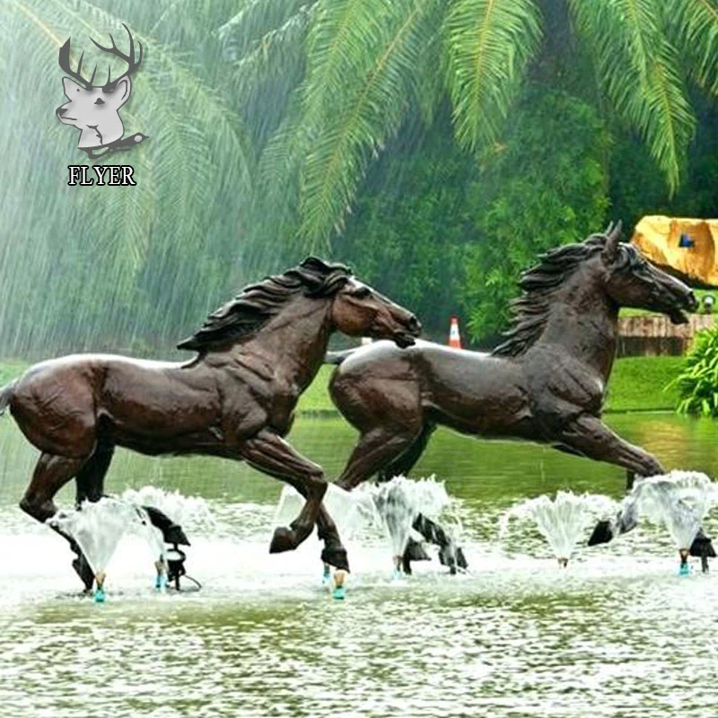 Jardín decoración estatua de bronce escultura de grandes caballos de salto de Caballo de Bronce la estatua