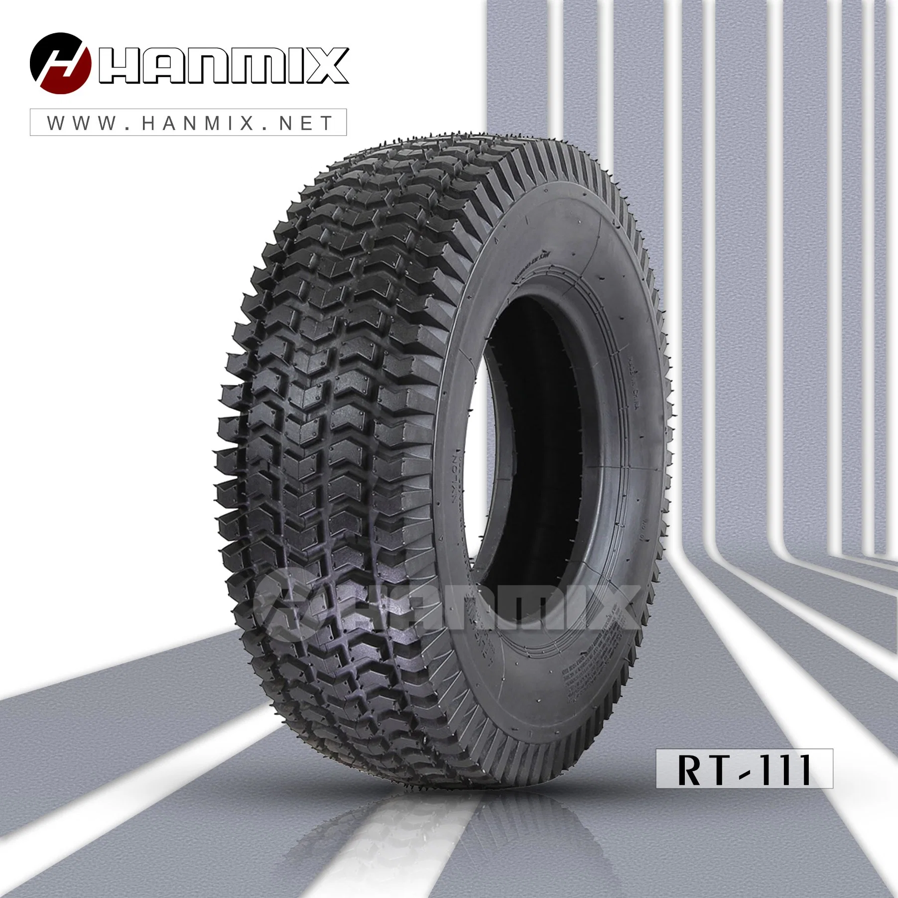Corta-relva industrial para pneus Hanmix pneus para relvado IND, trator de relva, camião de mão, pneu de polarização do timão 26 * 7.5-12